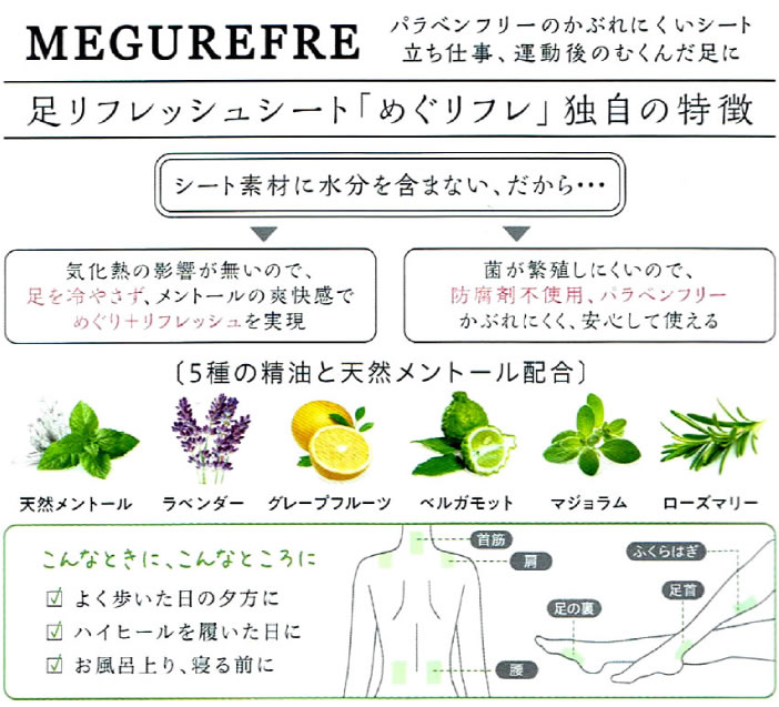 5種の精油と天然メントール配合